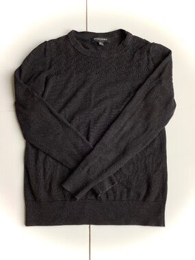 Banana Republic Black Pointelle Yoke Crewneck Sweater – Size S